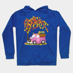 Vintage Car And Autumn Tree Art Hoodie